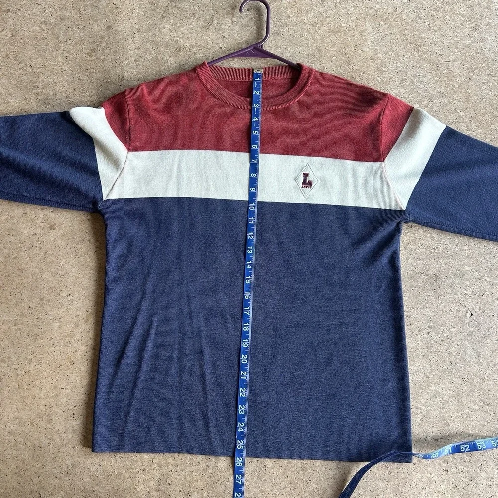Vintage 70's Levi's Sweater Patriotic Striped Mens Size: Medium Colorblock
